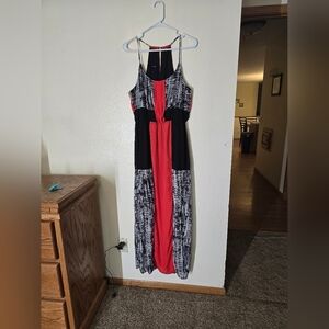 Maurices Black and White A-Line Maxi Dress for Wedding Guest